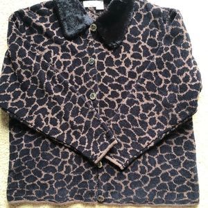 Animal Print Sweater Jacket by deane & white woman button up 1X
